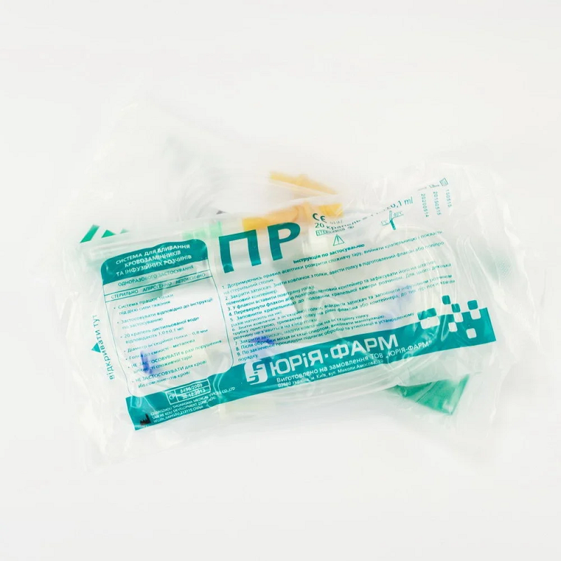 Пристрій для вливання кровозамінників та інфузійних розчинів ЮРІЯ-ФАРМ 21G